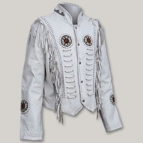 Hommes blanc suède - suède, veste