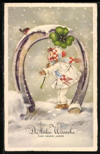 Carte postale fille - , et