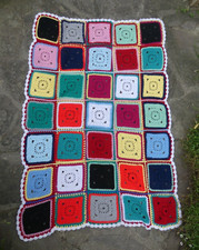 Couverture  Plaid Vintage Patchwork fait main POP ART french fabric 100cmX130cm