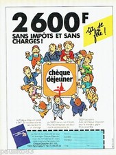 PUBLICITE ADVERTISING 116  1985  le chéque-Déjeuner