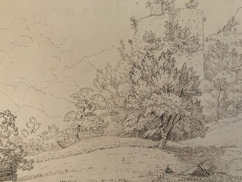 Dessin xixe 1830 ruines - dessin,
