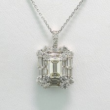 Pendentif Solitaire En Diamant Brillant 2,10 Ct 750 Or Valeur 18.000 € Neuf