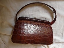 ANCIEN SAC A MAIN EN CROCO années 40