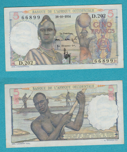 Billet francs 1954 banque - francs,