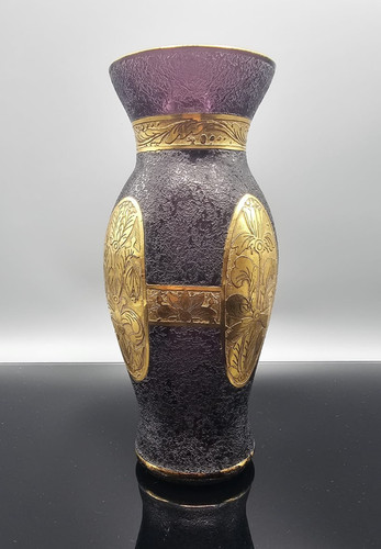 1900 vase givré lilas - -,