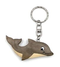 Fait Main Bois Porte-Clés Dauphin Gris Baleine Mammifères Eau Mer