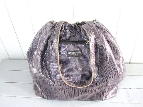 Sac cuir gris - , façon