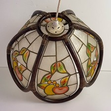 Suspension Vintage Lustre nacre bambou fleurs, Fruits  Cuisine Vintage