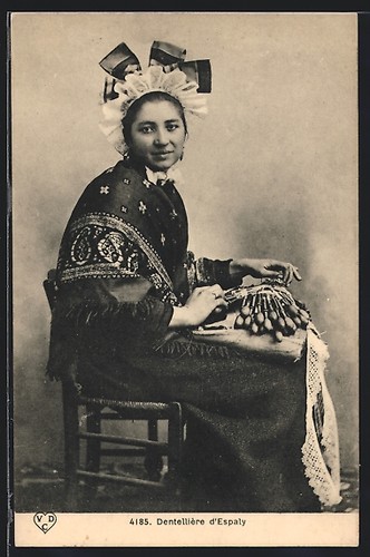 Cpa dentellière espaly - cpa, d´espaly