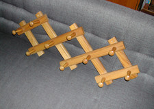 porte manteaux accordéon bois clair vintage des années 70