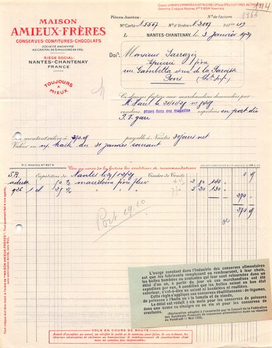 1929 facture maison - ,