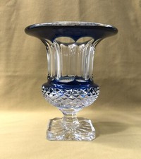 vase VASQUE DE MEDICIS cristal SAINT LOUIS doublé BLEU modèle VERSAILLES 19,5cm