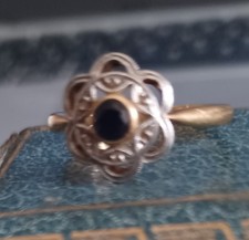 bague ancienne Or Jaune Saphir