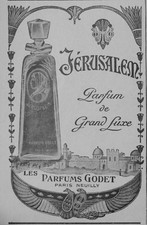 PUBLICITÉ DE PRESSE 1919 PARFUMS GODET JÉRUSALEM PARFUM DE GRAND LUXE