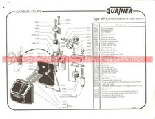 Fiche Carburateur GURTNER Type AR1-12-651 MOBYLETTE AV 89 1965