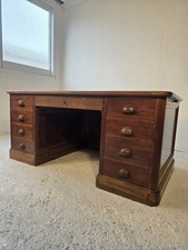 Bureau de direction XIXe en Noyer massif – Bureau de ministre à caissons