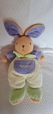 Doudou Peluche TAKINOU Lapin Jaune/Mauve 40 cm Excellent État 