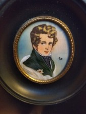 Antique French Hand Painted Portrait Miniature Lord Prince l'Aiglon