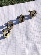 4 ANCIENNES ENTRÉES ENCASTRABLE CLÉ SERRURE DE MEUBLE en bronze Où Laiton