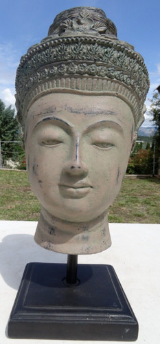 Tête bouddha résine - tête, en