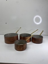 Lot de 4 casseroles en cuivre