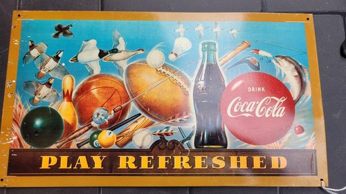Rare plaque tole coca cola - plaque,