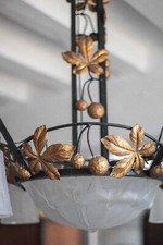 Lustre art déco fer forgé et