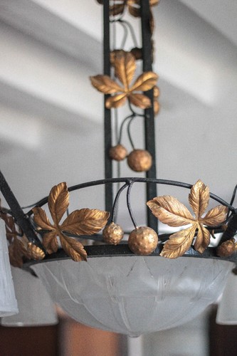 Lustre art déco fer forgé - , et