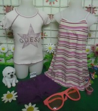 lot 12 vêtements enfant 4 ans fille,short,tee-shirt,chemise,robe,pantacourt ....