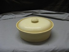 Très ancienne terrine ovale Sarreguemines faïence crème ivoire marque vers 1920