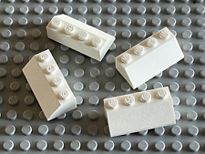 4 x Lego White Slope ref 3037