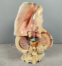 LAMPE COQUILLAGE Pecheur Conque LUMINAIRE Eclairage Souvenir Bord Mer C42