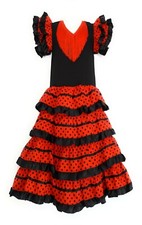 Robe Flamenco Fille Rouge-Noir