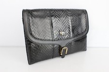 Vintage Lancel Sac Pochette cuir façon python noir Très bon état