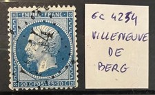 Timbre classique N°22 - 20 c Bleu - Gros chiffre N°4254 VILLENEUVE DE BERG
