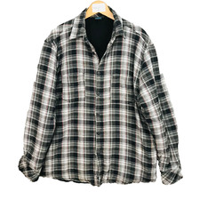 Burnside Mens Flannel Shirt Long Sleeve Plaid Size XL USA black white mans