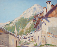 Paysage, montagne, village