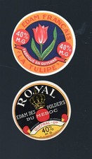 vieux papiers publicité lot de 2 étiquettes de fromages de Gironde P12113