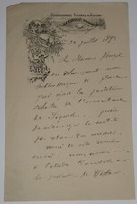 BROUSTET Edouard - LETTRE AUTOGRAPHE SIGNEE, À Henri HEUGEL, THERMES LUCHON 1893