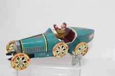 jouet mécanique voiture de course BUGATTI 1930 en fer blanc