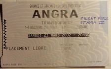 ANGRA TICKET BILLET CONCERT