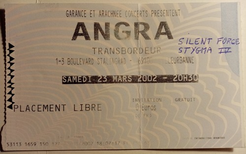 Angra ticket billet - angra, concert