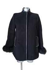 CLAUDIE PIERLOT - MANTEAU  "GREEN" - LAINE NOIRE - TAILLE 36FR