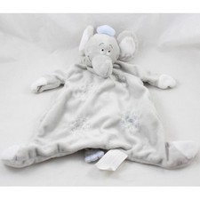 Doudou plat éléphant KIMBALOO gris spirales La Halle 38 cm (VA/MO9039)