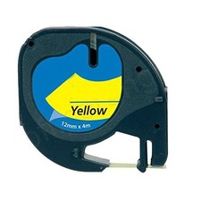 DYMO LetraTag K7 91202 NO-OEM S0721620 12mm x 4m Noir sur fond Jaune compatible