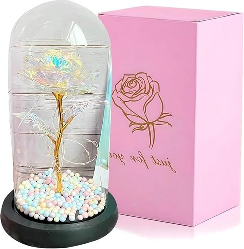 Led rose éternelle verre - en,
