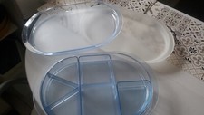 Tupperware Plateau Apero Apéritif Bleu Transparent Plusieurs Couvercle Prisme 