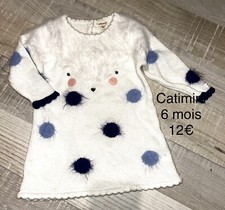 Catimini 6 MOIS FILLE : ROBE Bleue Tricot Hiver