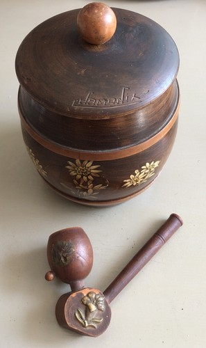 Ancien pot tabac décor - pot, a
