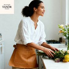 Demi Tablier en cuir pleine fleur femme– Collaboration Maison Tanör Paris –
